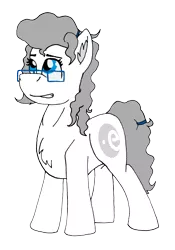 Size: 3592x5128 | Tagged: artist:summerium, chest fluff, curly mane, derpibooru import, europe, eyelashes, female, glasses, hairpin, mare, mixed media, oc, oc:esapone, safe, simple background, smiling, solo, transparent background, unofficial characters only