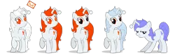 Size: 2500x800 | Tagged: safe, artist:monkeyjay, derpibooru import, oc, oc:discentia, oc:karma, ponified, unofficial characters only, pony, unicorn, /r/mylittlepony, cutie mark, downvote, female, glowing eyes, mail, mare, mascot, multeity, palette swap, recolor, reddit, reference, reference sheet, simple background, standing, transparent background, upvote, vector, white hair