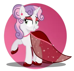 Size: 1280x1225 | Tagged: safe, artist:tenderrain46, derpibooru import, sweetie belle, pony, unicorn, clothes, dress, ear piercing, earring, female, gala dress, jewelry, necklace, older, pearl necklace, piercing, simple background, solo, transparent background