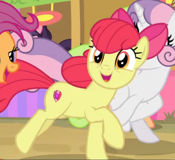 Size: 578x530 | Tagged: safe, derpibooru import, screencap, apple bloom, coral bits, floral pattern, scootaloo, sweetie belle, earth pony, pegasus, pony, unicorn, growing up is hard to do, adorabloom, cropped, cute, cutie mark crusaders, galloping, older, older apple bloom, older scootaloo, older sweetie belle, reaction image, solo focus