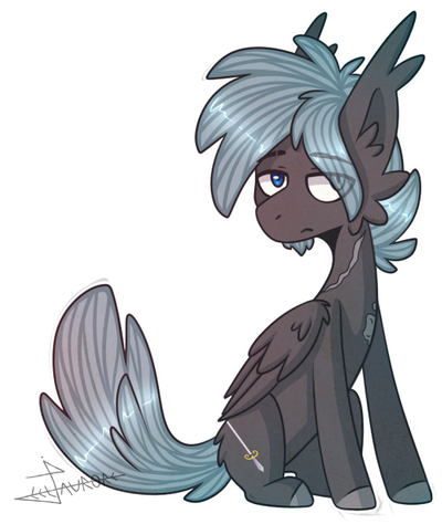 Size: 400x474 | Tagged: safe, artist:celiaurore, derpibooru import, oc, oc:cygnus silvermane, unofficial characters only, pegasus, pony, chin fluff, male, scar, simple background, solo, stallion, transparent background