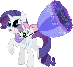 Size: 1280x1187 | Tagged: safe, artist:silentazrael, derpibooru import, rarity, sweetie belle, pony, unicorn, butt, cute, duo, female, filly, mare, mouth hold, open mouth, plot, siblings, simple background, sisters, transparent background, umbrella, vector