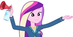 Size: 6230x3156 | Tagged: safe, artist:luckreza8, derpibooru import, edit, editor:slayerbvc, vector edit, princess cadance, equestria girls, friendship games, absurd resolution, airhorn, dean cadance, no makeup edit, simple background, solo, transparent background, vector