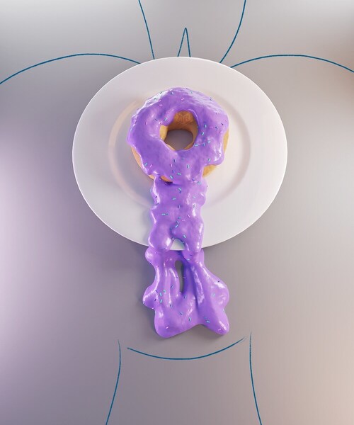 Size: 1000x1200 | Tagged: suggestive, artist:mortarroad, derpibooru import, pony, 3d, anus, blender, blender cycles, butt, dock, donut, female, food, frosting, glazed ponut, in-joke, mare, nudity, outline, plate, plot, poem in the description, ponut, ponut donut, presenting, pun, raised tail, rear view, silhouette, simple, simple background, solo, solo female, sprinkles, tail, visual pun, white background