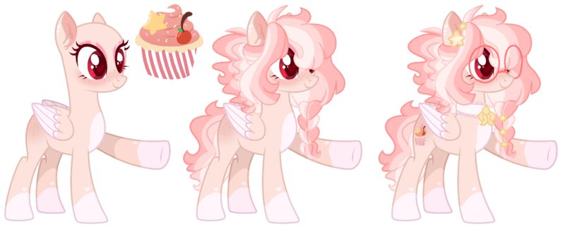 Size: 2910x1182 | Tagged: safe, artist:luqella, derpibooru import, oc, oc:vanilla cherry pie, pegasus, pony, bald, base used, choker, female, freckles, glasses, mare, simple background, socks (coat marking), solo, transparent background