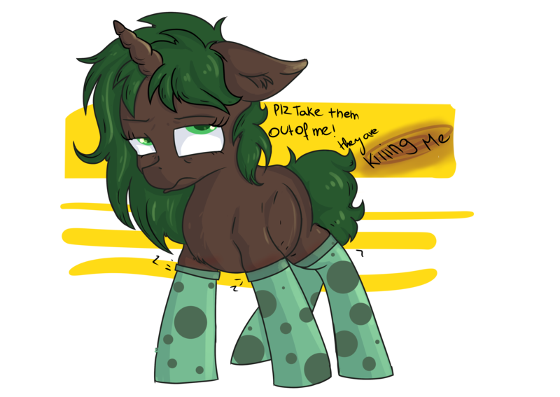 Size: 4548x3226 | Tagged: safe, artist:dumbwoofer, derpibooru import, oc, oc:pine shine, pony, unicorn, clothes, image, mom, png, pregnant, realistic, socks, solo, tired