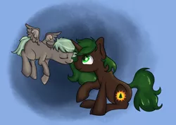 Size: 4448x3155 | Tagged: safe, artist:dumbwoofer, derpibooru import, oc, oc:forest air, oc:pine shine, unofficial characters only, pegasus, pony, unicorn, daughter, family, female, filly, image, love, mother, mother and child, mother and daughter, png