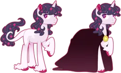 Size: 4688x2824 | Tagged: safe, artist:kurosawakuro, derpibooru import, oc, pony, unicorn, base used, cloak, clothes, colored pupils, high res, male, offspring, parent:chancellor neighsay, parent:tempest shadow, simple background, solo, stallion, transparent background, unshorn fetlocks