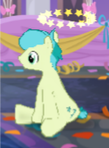 Size: 122x166 | Tagged: safe, derpibooru import, sandbar, earth pony, pony, the last problem, circling stars, dizzy, gameloft, male, older, older sandbar, solo, stallion