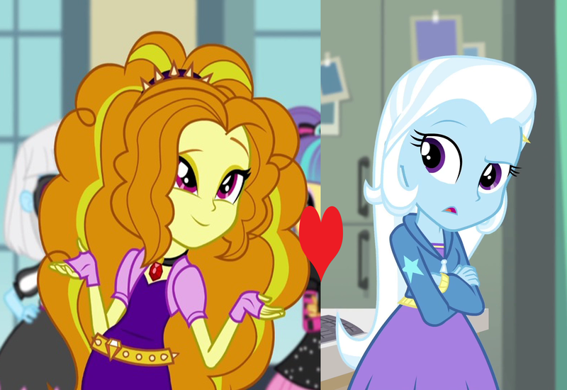 Size: 1572x1080 | Tagged: safe, derpibooru import, adagio dazzle, trixie, equestria girls, equestria girls series, forgotten friendship, rainbow rocks, female, heart, lesbian, shipping, shipping domino, triagio