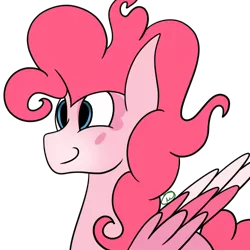 Size: 500x500 | Tagged: safe, artist:minty25, derpibooru import, pinkie pie, pegasus, pony, leak, spoiler:g5, female, g5, mare, pegasus pinkie pie, pinkie pie (g5), race swap, redesign, simple background, smiling, solo, transparent background, wings