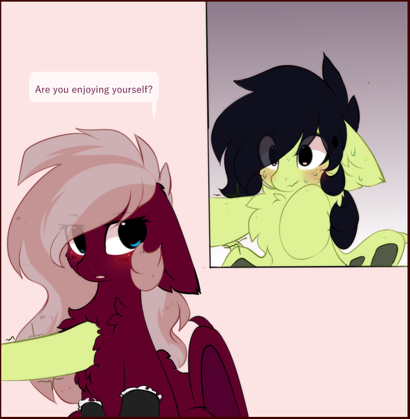 Size: 984x1005 | Tagged: safe, artist:little-sketches, derpibooru import, oc, oc:burgundy fang, oc:maple, unofficial characters only, bat pony, annoyed, bat pony oc, bat wings, blushing, chest fluff, clothes, cute, fluffy, frilly socks, nervous, panel, rubbing, socks, sweat, sweating bullets, sweating profusely, text, text bubbles, wings