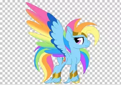 Size: 728x513 | Tagged: artist needed, source needed, safe, derpibooru import, rainbow dash, pegasus, pony, leak, spoiler:g5, bracer, colored wings, female, g5, hooves, jewelry, mare, multicolored wings, rainbow dash (g5), rainbow wings, redesign, solo, spread wings, tiara, wings