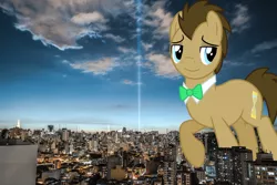 Size: 2048x1365 | Tagged: safe, artist:dashiesparkle, artist:jerryakiraclassics19, derpibooru import, doctor whooves, time turner, pony, big pony, brazil, building, city, giant pony, highrise ponies, irl, macro, male, mega giant, photo, ponies in real life, raised hoof, stallion, são paulo