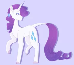 Size: 2501x2189 | Tagged: safe, artist:idoartz, derpibooru import, rarity, pony, unicorn, leak, spoiler:g5, cloven hooves, female, g5, hooves, leonine tail, mare, raised hoof, rarity (g5), redesign, solo