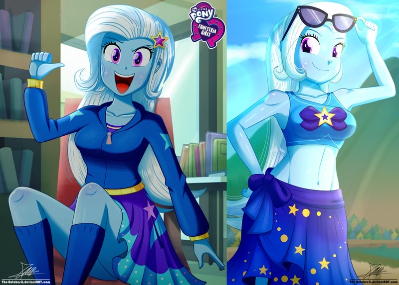 Size: 1429x1024 | Tagged: safe, artist:the-butch-x, derpibooru import, edit, editor:thomasfan45, trixie, human, equestria girls, equestria girls series, adorasexy, armpits, barrette, beach, beach babe, belly button, bikini, blushing, book, breasts, busty trixie, butch's hello, canterlot high, chair, clothes, collarbone, crepuscular rays, cute, cutie mark, cutie mark on clothes, diatrixes, ear blush, equestria girls logo, female, hairclip, happy, hello x, hoodie, jacket, kneesocks, library, looking at you, midriff, minidress, open mouth, pointing at self, raised eyebrow, sarong, schrödinger's pantsu, sexy, sitting, skirt, sky, smiling, socks, solo, sunglasses, swimsuit, thighs