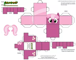 Size: 2979x2354 | Tagged: safe, artist:blackwater627, artist:grapefruitface1, derpibooru import, cheerilee, pony, arts and crafts, craft, cubeecraft, papercraft, printable, solo