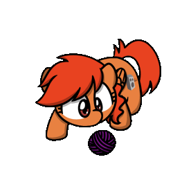 Size: 1000x1000 | Tagged: safe, artist:sugar morning, derpibooru import, oc, oc:alto clef, unofficial characters only, pegasus, animated, ball, behaving like a cat, commission, cute, female, simple background, solo, sugar morning's play time, transparent background, yarn, yarn ball, ych result, your character here