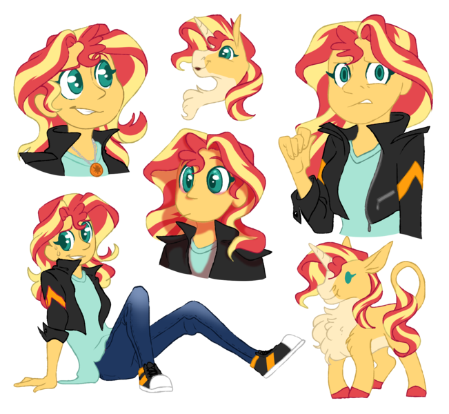 Size: 1800x1659 | Tagged: safe, artist:parrpitched, deleted from derpibooru, derpibooru import, sunset shimmer, classical unicorn, pony, unicorn, equestria girls, chest fluff, cloven hooves, leonine tail, simple background, solo, transparent background, unshorn fetlocks