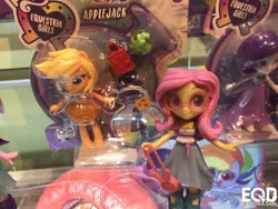 Size: 1600x1200 | Tagged: safe, derpibooru import, applejack, fluttershy, equestria girls, clothes, glasses, nyc toy fair 2020, skirt