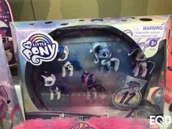 Size: 1600x1200 | Tagged: safe, derpibooru import, rarity, starlight glimmer, trixie, twilight sparkle, twilight sparkle (alicorn), vinyl scratch, alicorn, pony, unicorn, equestria daily, my little pony: pony life, box, merchandise, nyc toy fair 2020, toy