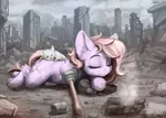 Size: 4000x2860 | Tagged: semi-grimdark, artist:alcor, derpibooru import, oc, oc:tripone, unofficial characters only, cat, earth pony, pony, fallout equestria, series:tripone adventures, amputee, female, illustration, mare, prosthetic limb, prosthetics