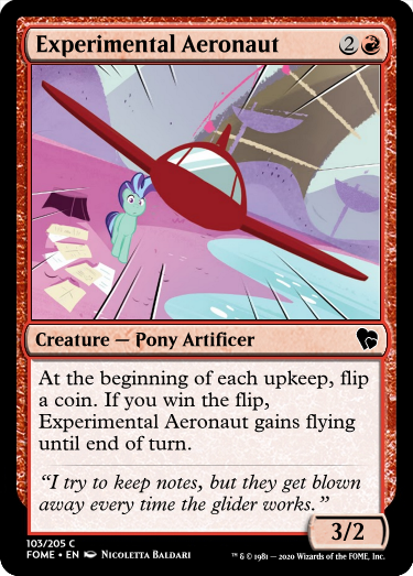 Size: 375x523 | Tagged: safe, artist:nicoletta baldari, derpibooru import, edit, wind sock, earth pony, spoiler:comic81, ccg, glider, magic the gathering, trading card, trading card edit, trading card game