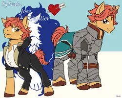 Size: 1280x1024 | Tagged: safe, artist:housho, derpibooru import, ponified, earth pony, pony, armor, clothes, fire emblem, fire emblem: three houses, male, stallion, sylvain jose gautier