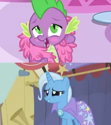 Size: 1280x1436 | Tagged: boast busters, derpibooru import, female, inspiration manifestation, male, safe, shipping, shipping domino, spike, spixie, straight, trixie