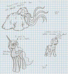 Size: 862x932 | Tagged: alicorn, alicorn oc, artificial alicorn, artist:ravenpuff, canterlot ghoul, derpibooru import, fallout equestria, female, filly, ghoul, graph paper, grayscale, horn, hospital horror, mare, monochrome, monster pony, oc, rule 63, safe, signature, speech, talking, tentacles, traditional art, transformation, transgender transformation, undead, unofficial characters only, wings