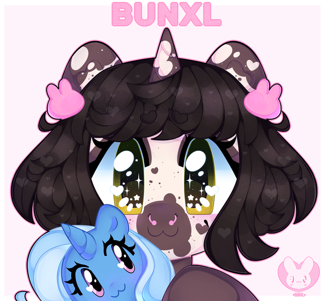 Size: 4329x4000 | Tagged: safe, artist:bunxl, derpibooru import, trixie, oc, oc:bunny, original species, plush pony, pony, unicorn, :3, ear piercing, earring, heart, jewelry, nose piercing, piercing, pinto, plushie, septum, wingding eyes