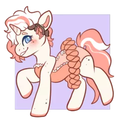 Size: 300x300 | Tagged: safe, artist:honeydipply, derpibooru import, oc, oc:sweet pea, unicorn, ballerina, ballet, clothes, crossdressing, femboy, flower, flower in hair, leotard, male, side view, tutu