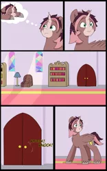 Size: 5000x8000 | Tagged: safe, artist:chedx, author:bigonionbean, derpibooru import, oc, oc:king speedy hooves, alicorn, clydesdale, pony, comic:the fusion flashback, alicorn oc, bookshelf, canterlot, canterlot castle, chair, comic, commissioner:bigonionbean, confused, confusion, cutie mark, dialogue, doors, fusion, fusion:fast hooves, fusion:home defence, fusion:king speedy hooves, horn, knocking, magic, merge, merging, painted glass, panicking, passed out, potion, sleeping, sweat, sweating profusely, table, thought bubble, wings