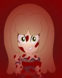 Size: 671x840 | Tagged: semi-grimdark, artist:mlp-lolada, artist:nackliza, artist:yuettung, derpibooru import, human, equestria girls, (mario) the music box, alice aduraice, barely eqg related, base used, blood, bloody, bloody knife, bracelet, clothes, covered in blood, crossover, equestria girls style, equestria girls-ified, holding a knife, jewelry, knife