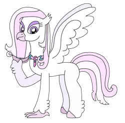 Size: 2042x2015 | Tagged: artist:supahdonarudo, classical hippogriff, derpibooru import, fleur-de-lis, hippogriff, hippogriffied, jewelry, necklace, safe, simple background, species swap, transparent background