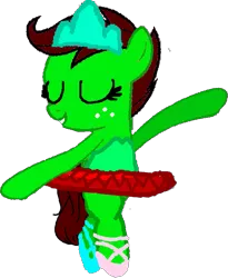 Size: 551x673 | Tagged: safe, artist:angrymetal, derpibooru import, oc, oc:jungle jewel, unofficial characters only, earth pony, ballerina, ballet slippers, clothes, simple background, solo, transparent background, tutu, tutu beauty