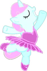Size: 413x619 | Tagged: safe, artist:angrymetal, artist:bigdream64, derpibooru import, oc, oc:ballet star, unofficial characters only, unicorn, ballerina, ballet dancer, ballet dancing, ballet slippers, base used, clothes, dancing, eyes closed, on one leg, raised hoof, simple background, smiling, solo, transparent background, tutu, tutu cute