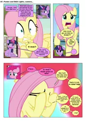 Size: 868x1228 | Tagged: safe, artist:dziadek1990, derpibooru import, edit, edited screencap, screencap, fluttershy, pinkie pie, twilight sparkle, twilight sparkle (alicorn), oc, oc:shade, alicorn, earth pony, pegasus, pony, comic:ponies and d&d, automail, comic, conversation, dialogue, dungeons and dragons, emote story:ponies and d&d, female, mare, pen and paper rpg, rpg, screencap comic, slice of life, text