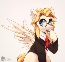 Size: 2100x2000 | Tagged: artist:freak-side, clothes, costume, derpibooru import, glasses, oc, oc:felix, pegasus, rule 63, safe, solo