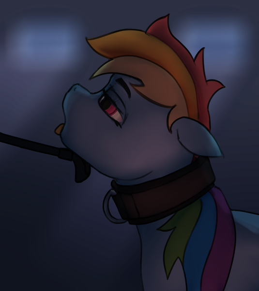 Size: 4096x4596 | Tagged: suggestive, artist:s410, derpibooru import, rainbow dash, pegasus, pony, bedroom eyes, collar, colored, female, looking up, mare, open mouth, pet play, pet-dash, pony pet, riding crop, tongue out