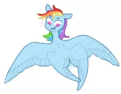 Size: 500x390 | Tagged: safe, artist:jellybeanbullet, derpibooru import, rainbow dash, pegasus, pony, female, four wings, multiple wings, simple background, sketch, smiling, solo, spread wings, wat, white background, wings