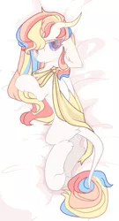 Size: 712x1320 | Tagged: safe, artist:al-lat, artist:little-sketches, derpibooru import, oc, oc:rainbow dreams, pegasus, pony, base used, body pillow, ear fluff, female, floppy ears, horn, leonine tail, ribbon, two toned wings, wings