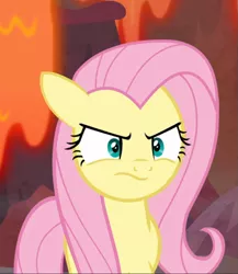 Size: 717x825 | Tagged: safe, derpibooru import, screencap, fluttershy, pegasus, pony, sweet and smoky, angry, cropped, cute, female, floppy ears, fluttershy is not amused, madorable, mare, solo, unamused