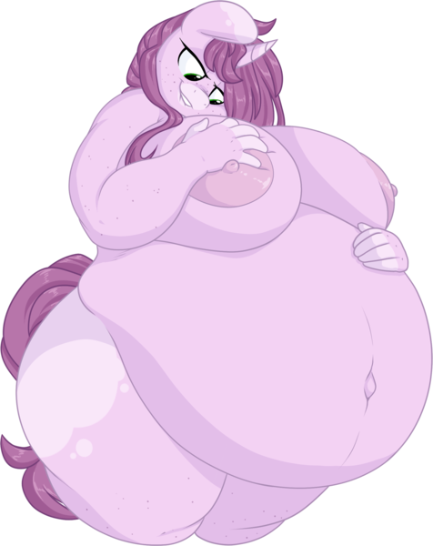 Size: 1770x2233 | Tagged: questionable, artist:mulberrytarthorse, derpibooru import, oc, oc:mulberry tart, anthro, unicorn, adorasexy, anthro oc, areola, belly, belly button, big areola, big belly, big breasts, breast expansion, breasts, chubby, cute, cute porn, fat, female, freckles, grope, growth, huge belly, huge breasts, impossibly large belly, mare, nipples, nudity, outie belly button, pregnant, pregnant expansion, sexy, simple background, solo, solo female, standing, thick, thighs, thunder thighs, transparent background, wide hips