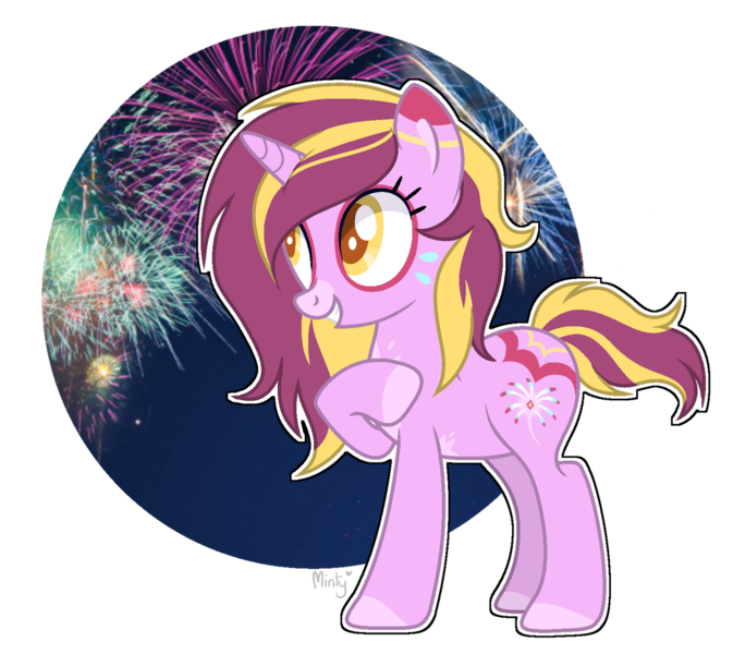 Size: 1280x1142 | Tagged: safe, artist:mintoria, derpibooru import, oc, oc:firework, pony, unicorn, base used, female, mare, solo