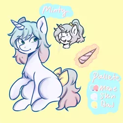 Size: 2000x2000 | Tagged: safe, artist:poofindi, derpibooru import, oc, oc:minty, unofficial characters only, unicorn, reference, reference sheet