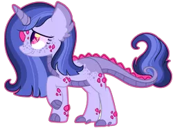 Size: 3000x2220 | Tagged: safe, artist:kurosawakuro, derpibooru import, oc, dracony, dragon, hybrid, pony, base used, female, high res, interspecies offspring, magical lesbian spawn, offspring, outline, parent:princess ember, parent:twilight sparkle, parents:emberlight, simple background, solo, transparent background