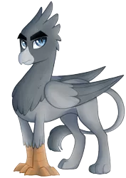 Size: 1590x2250 | Tagged: safe, artist:lisa jennifer, artist:lisajennifer, derpibooru import, oc, oc:vax, unofficial characters only, gryphon, beak, feather, looking at you, reference, simple background, solo, standing, tail, talons, transparent background, wings