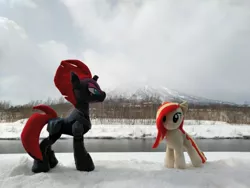 Size: 2080x1560 | Tagged: artist:hihin1993, derpibooru import, japan, mountain, oc, oc:poniko, plushie, safe, snow, tempest shadow