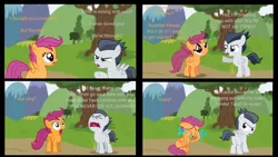 Size: 1920x1080 | Tagged: abuse, artist:angrymetal, breakup, comic, crying, derpibooru import, dialogue, female, male, pegasus, rejected, rejection, rumble, safe, scootabuse, scootaloo, shipping denied, straight, vector